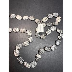 NEW Picasso Jasper 30 inch necklace with sterling silver clasp